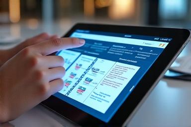 A diagram of a strategic workflow on a digital tablet.